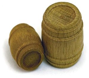 Barrel, walnut, 22 x 19mm diameter, 6pieces