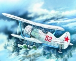 Polikarpov I-15 bis Winterausführung, Sowjetisches Kampfflugzeug, 2. Weltkrieg, 1:72