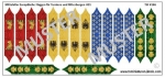 Medieval European Knights Flags for Tournaments und Castles 01 , 1:72